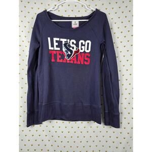 Victorias Secret Pink NFL TEXANS BLING SEQUINED sweater long sleeve top medium